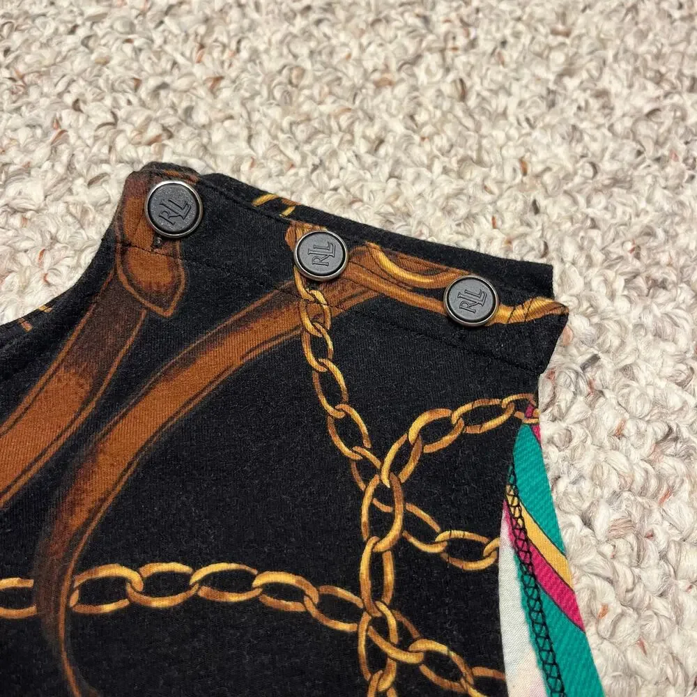 Lauren Ralph Lauren Equestrian Chain Print Sleeveless Dress Sz XL Preppy Classic - Picture 3 of 7